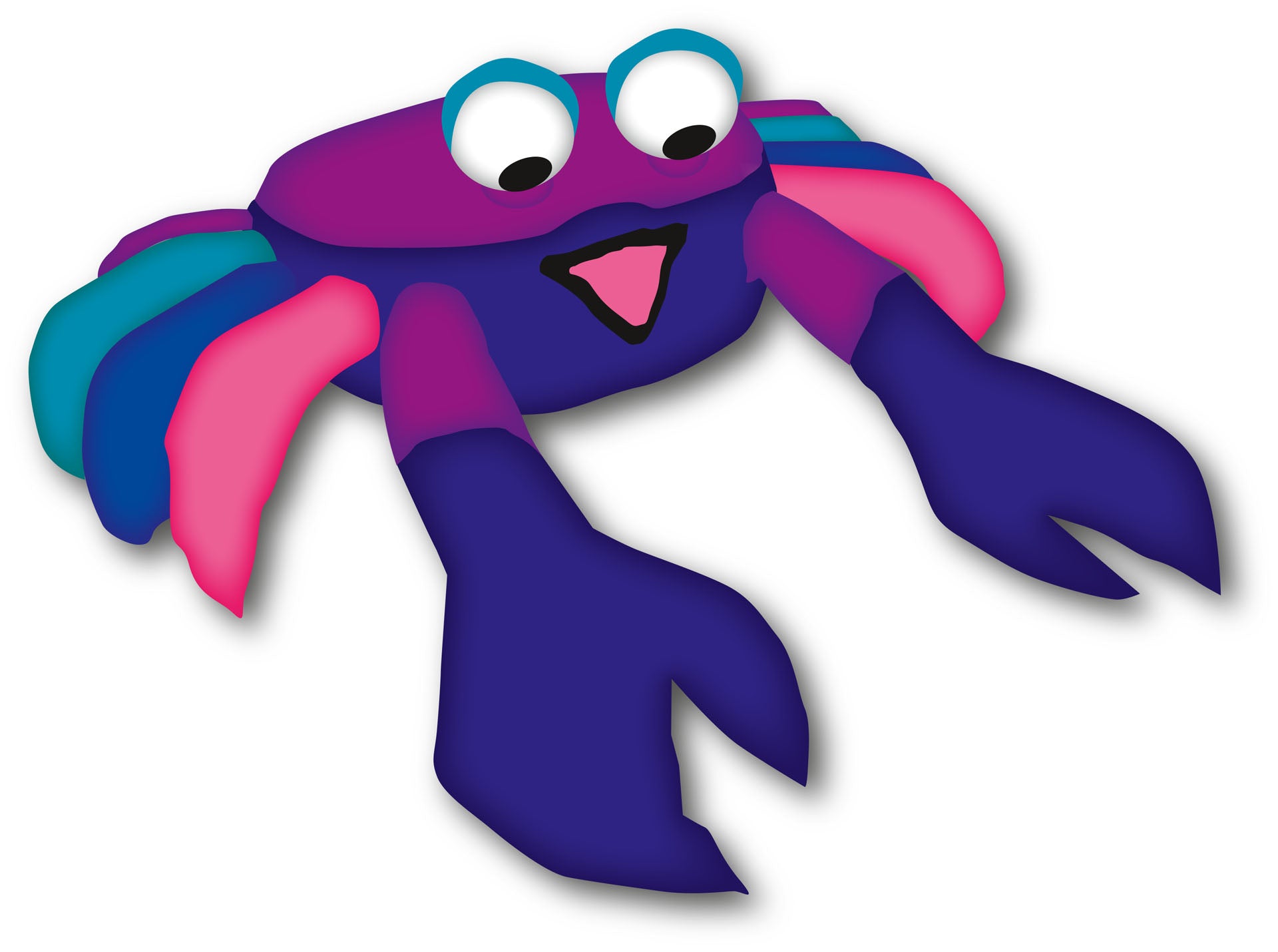 Large bouncing crab kite accessory with berry-inspired colors designed to hop and move in the wind for playful beach and lawn displays.
