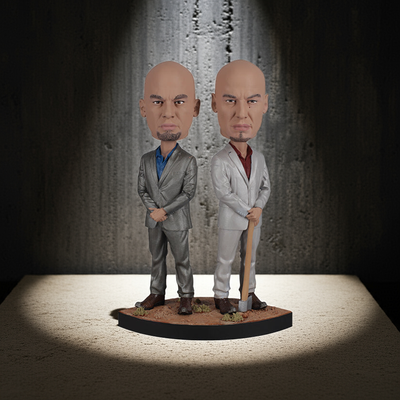 Breaking Bad - The Cousins Bobblehead depicting Leonel and Marco Salamanca, with detailed expressions and outfits, ideal for collectors.