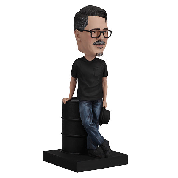 Breaking Bad Vince Gilligan Bobblehead, hand-painted, 8-inch figure showcasing the creator in his signature style with vibrant details.