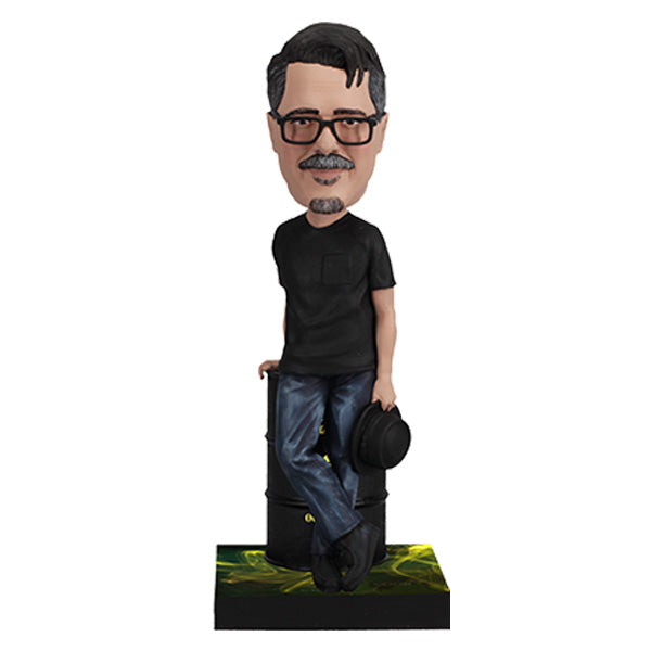 Breaking Bad Vince Gilligan Bobblehead, hand-painted, 8-inch figure showcasing the creator in his signature style with vibrant details.
