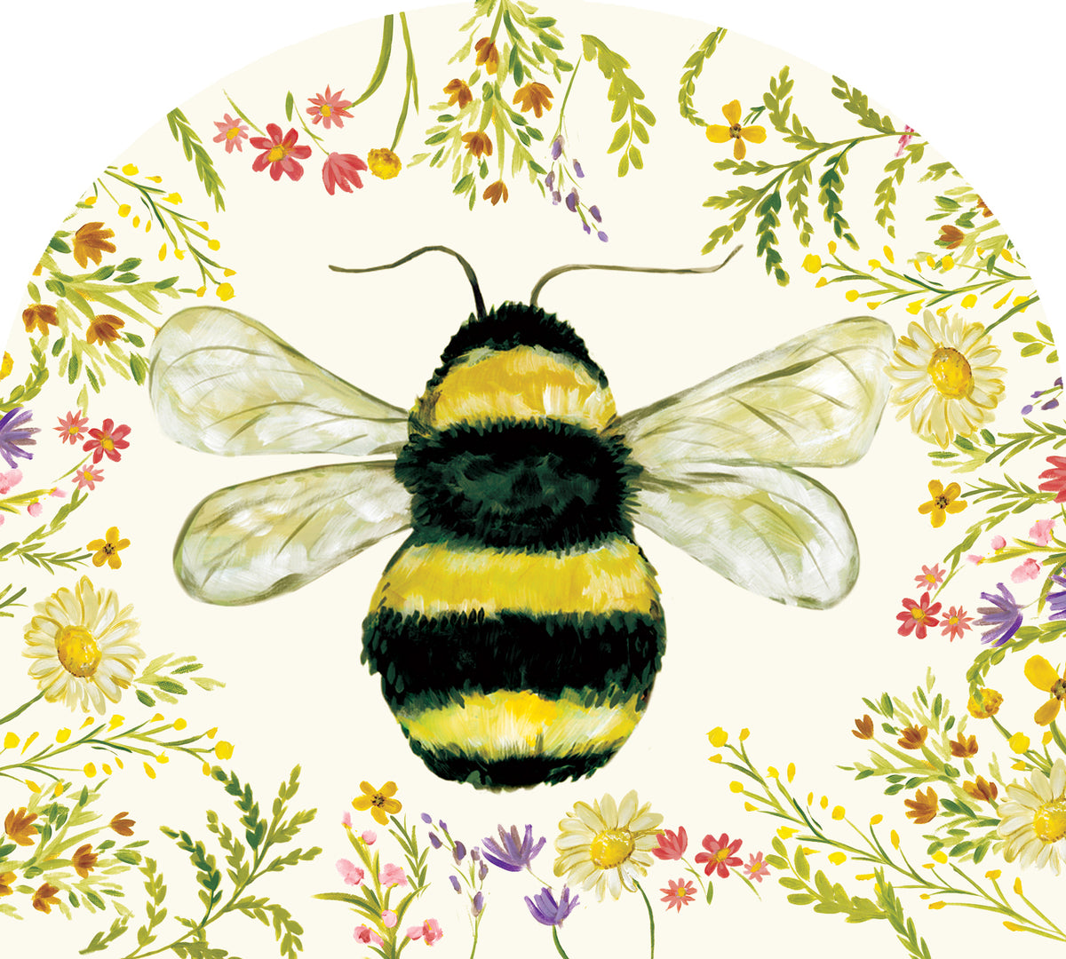 Bumblebee-Arbor Mate PVC garden panel featuring an intricate bumblebee design, displayed in a vibrant outdoor garden setting.