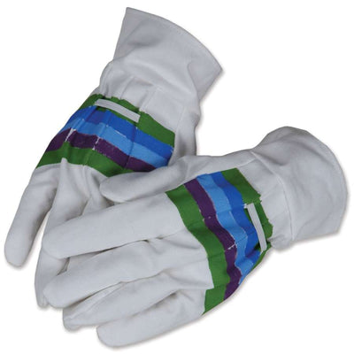 Stylish Canvas Tote Bag with two pleated side pockets and matching gloves, measuring 16.5x10.75x7 inches, ideal for gardening.