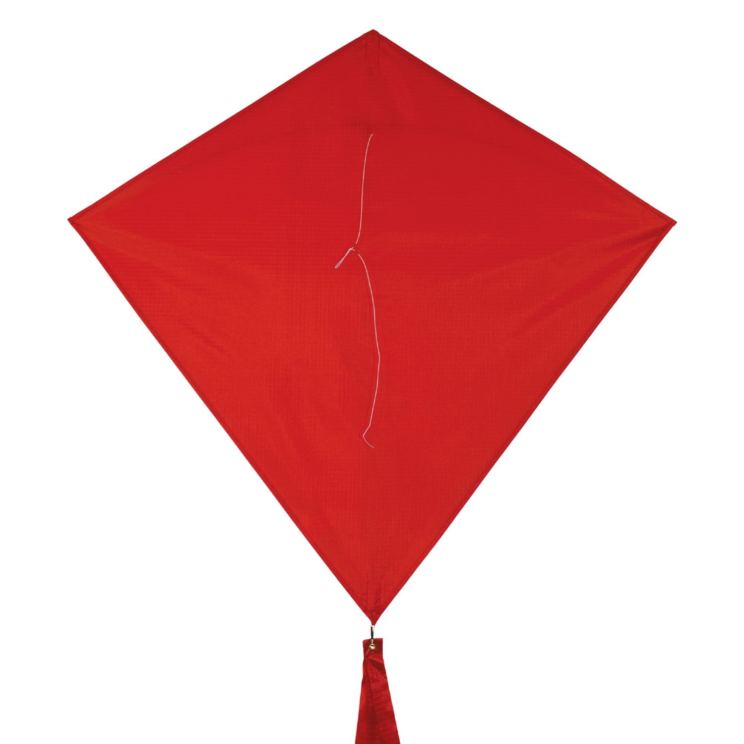 Cherry Colorfly 30-inch diamond kite with three color-coordinated tails flying in a blue sky, showcasing its vibrant solid color design.