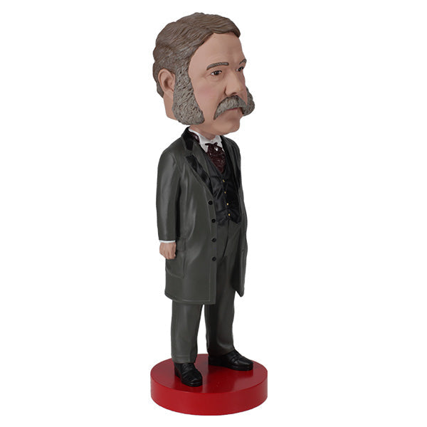 Chester A. Arthur bobblehead standing 8 inches tall, hand-painted with detailed features, showcasing the 21st president in a collector's display.