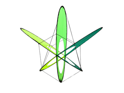 Compact box kite with unique trick-flying capabilities, stable flight characteristics, and no-assembly convenience for fun anywhere.