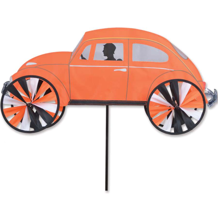 Classic Orange Beetle VW Spinner displaying a vibrant orange design inspired by the iconic Volkswagen Beetle, spinning on a shelf.