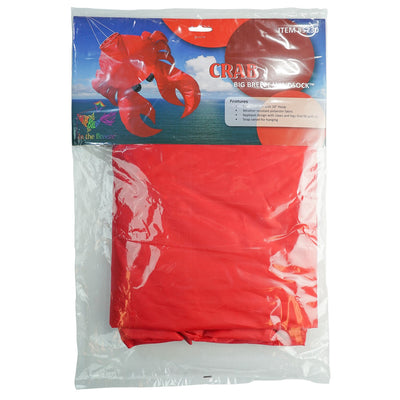Crab Big Breeze WindsockTM in colorful 3D design swaying in the wind, showcasing inflatable legs and claws, perfect for outdoor decoration.
