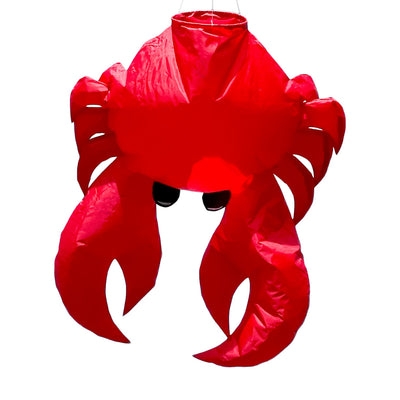 Crab Big Breeze WindsockTM in colorful 3D design swaying in the wind, showcasing inflatable legs and claws, perfect for outdoor decoration.