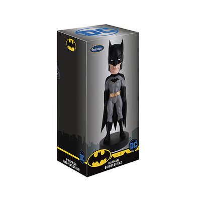 DC Comics Batman 6" Bobblehead showcasing Batman in his Rebirth suit, complete with cape and emblem, designed for display on shelves or desks.