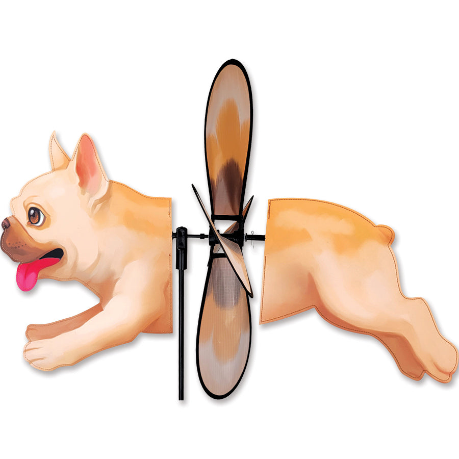 Deluxe Petite Spinner - French Bulldog featuring vibrant design, spinning gracefully in a colorful garden setting.