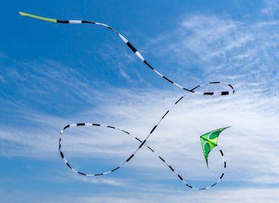 Black & White Tube Tail with high-contrast inflating design and smooth tubular motion for clean, dramatic kite displays.