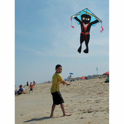 Large Easy Flyer Kite - Flying Ninja with dynamic design, perfect for stable flying in winds from 5 to 18 mph.