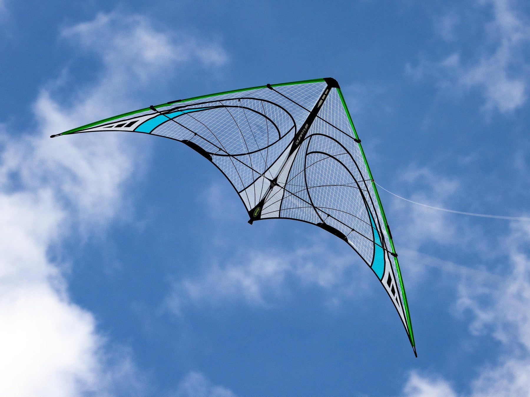 Mylar sport kite with transparent sail and vibrant color accents delivers smooth control, durability, and striking visual impact across a wide wind range.