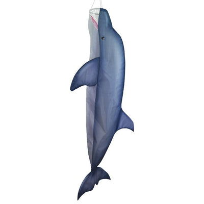 Dolphin 48 inch Fish Windsock with realistic design, perfect for outdoor coastal decor or gifting to ocean lovers.