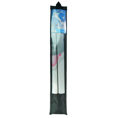 Dolphin 45-inch Fly-Hi Kite flying high in a blue sky, featuring a vibrant dolphin design and colorful streamer tails.