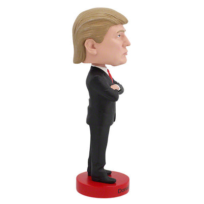Donald Trump bobblehead over 8 inches tall, featuring an intricate design and hand-painted details, perfect for collectors and supporters.