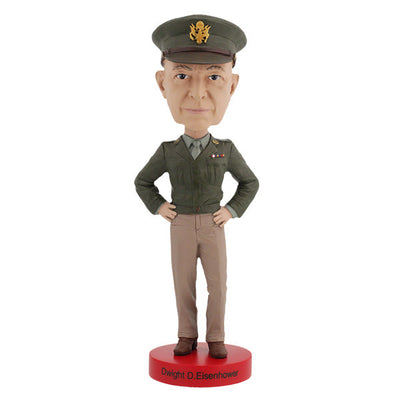 Dwight D. Eisenhower V2 Bobblehead, a 9-inch hand-painted collectible featuring the likeness of America's 34th President, displayed on a desk.