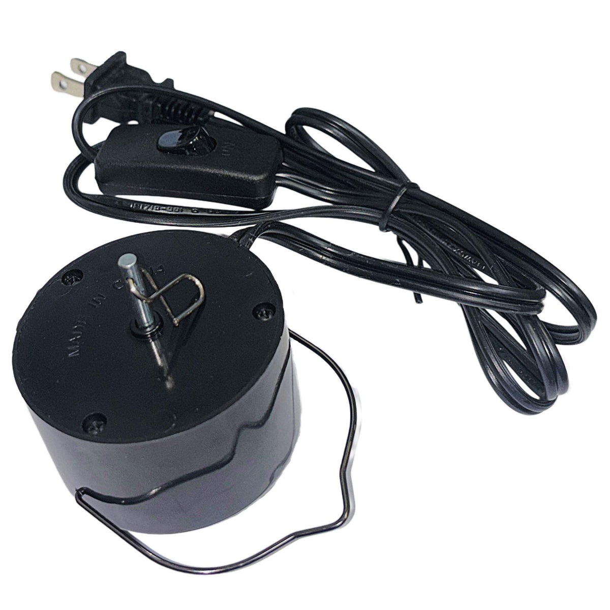 Electric Motor designed for wind spinners and crystal tails, showcasing smooth continuous rotation in a home setting.