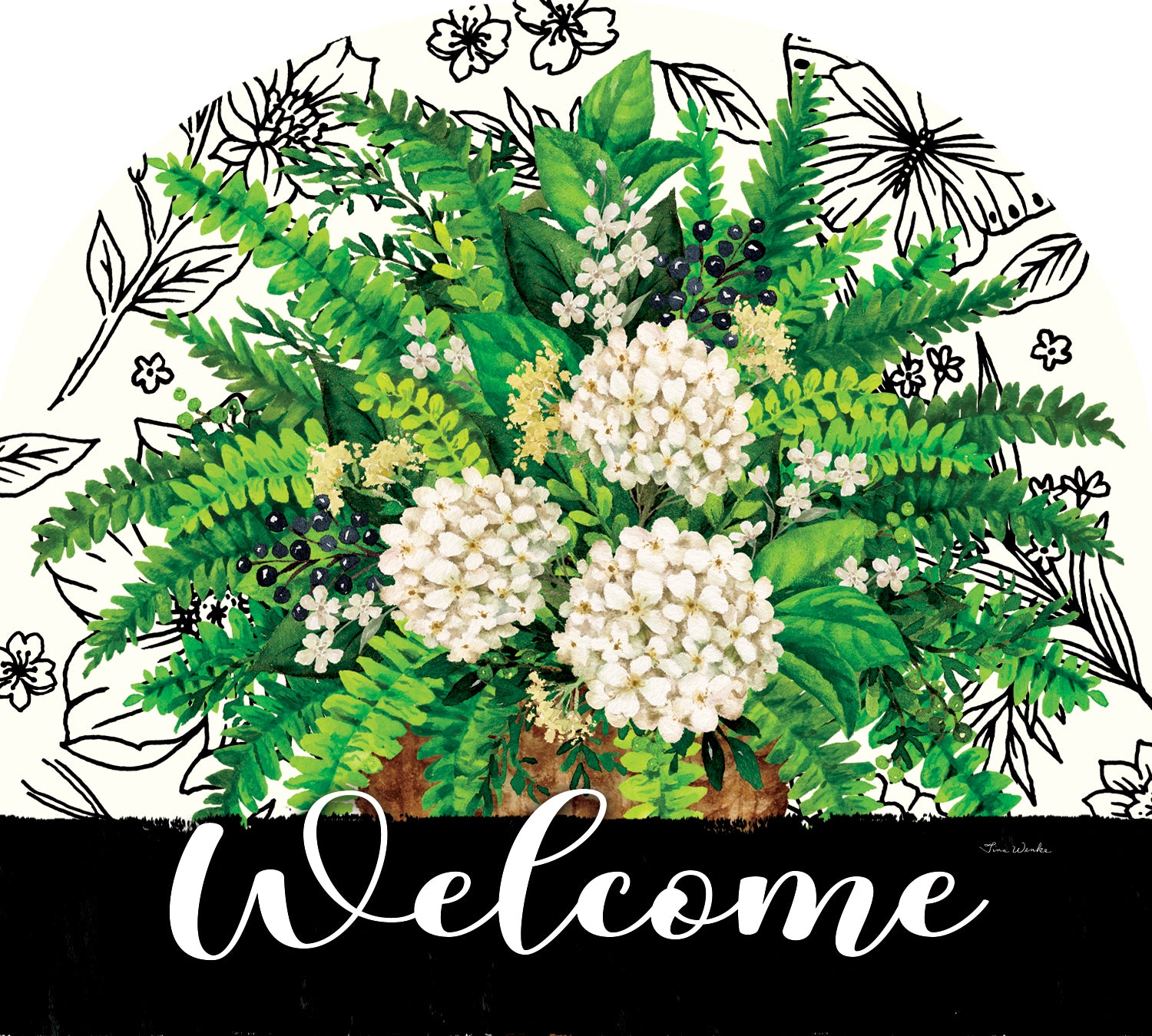 Elegant Fern Arbor Mate 9.25x7.5 PVC panel featuring a detailed fern design displayed in an outdoor setting, enhancing garden aesthetics.