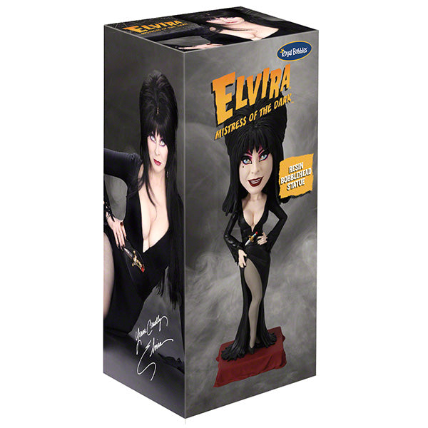 Elvira V2 Bobblehead featuring the Mistress of the Dark in her signature black gown, detailed with a jeweled dagger at the waist.