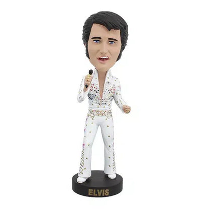 Elvis Aloha from Hawaii bobble head crafted from heavy poly resin, hand-painted with a unique serial number and packaged in a collector’s box.