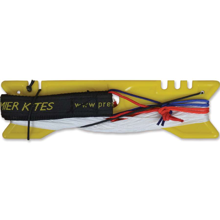 Extracto 150 lb. Spectra Kite Line with built-in winder and spar extraction tool, perfect for stunt kites and high-performance flying.