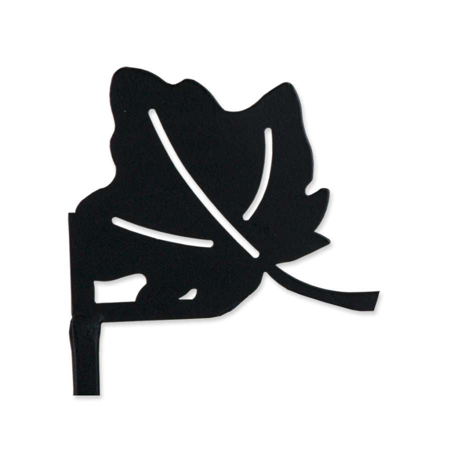 Fall Leaf Flag Finial featuring an intricate leaf design, beautifully displayed atop a flag pole in a vibrant autumn garden setting.