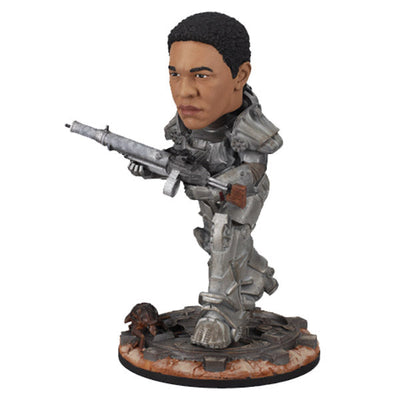 Fallout: Max in Power Armor bobblehead showcasing intricate details, featuring a character in T-60 armor with weapon, perfect for collectors.