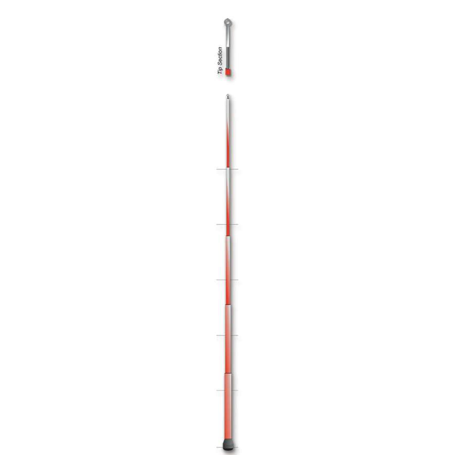 10 ft telescopic Flex Windsock Pole displayed outdoors, designed to hold flags and windsocks with a flexible tip for durability.