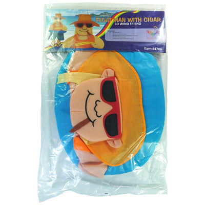 Charming Float Man With Cigar Wind Friend hanging from a tree, featuring a 3D design in vibrant colors and durable fabric, swaying in the breeze.