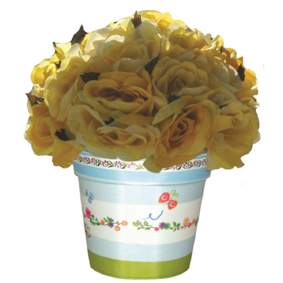 Flower Pot Cover with Butterfly design, fitted on a decorative pot in a cozy indoor setting, adding charm to the plant display.