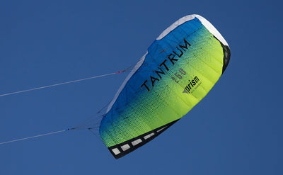 Large dual-line traction parafoil kite delivers strong pull, controlled handling, and smooth power across a wide wind range.