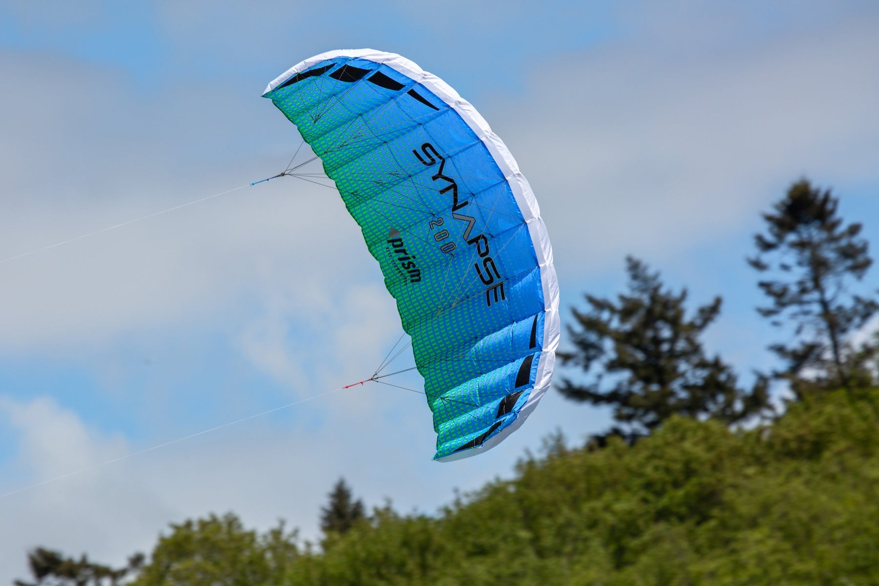Large dual-line stunt kite with powerful pull, smooth control, and wide wind range for confident high-performance flying.