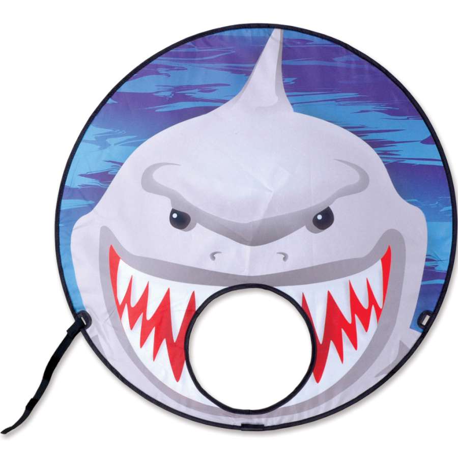 Forehead Flyer - Shark kite displayed as a wearable headpiece, showcasing vibrant shark design; perfect for outdoor fun and laughter.