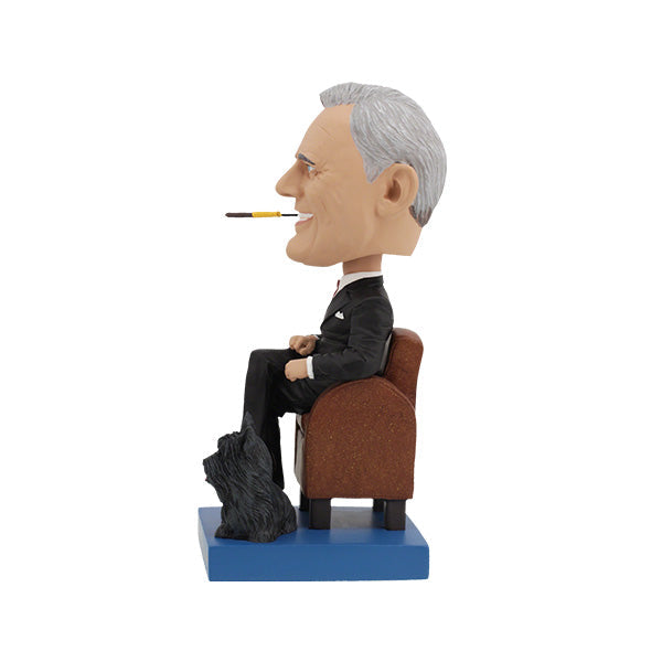 Franklin Delano Roosevelt Bobblehead standing on a shelf, capturing FDR's likeness with a hand-painted finish in a colorful collector's box.