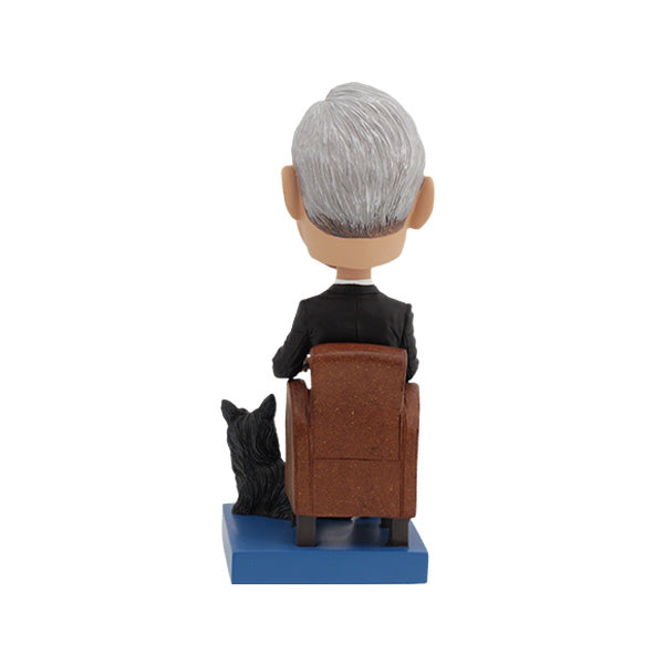 Franklin Delano Roosevelt Bobblehead standing on a shelf, capturing FDR's likeness with a hand-painted finish in a colorful collector's box.