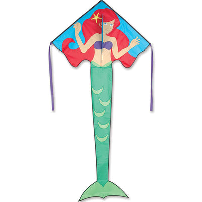Large Easy Flyer Kite - Arianna Mermaid with magical design, perfect for stable flying in winds from 5 to 18 mph.