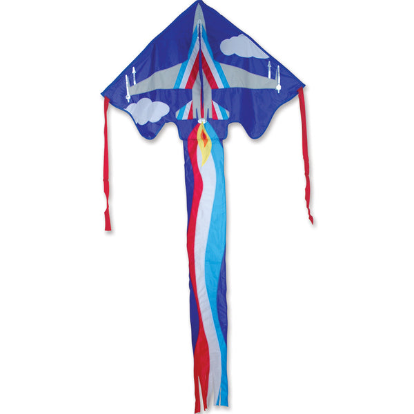 Large Easy Flyer Kite - F16 with dynamic design, perfect for stable flying in winds from 5 to 18 mph.