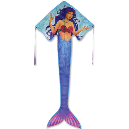 Large Easy Flyer Kite - Mermaid with enchanting design, perfect for stable flying in winds from 5 to 18 mph.