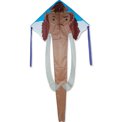 Large Easy Flyer Kite - Woolly Mammoth with fun design, perfect for stable flying in winds from 5 to 18 mph.