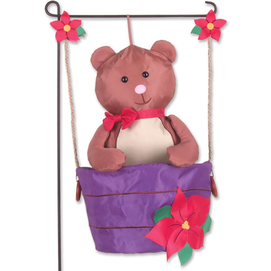Garden Charm Teddy In A Tub featuring a cute teddy bear in a tub displayed in a colorful garden setting, adding cheerful decor to the outdoors.
