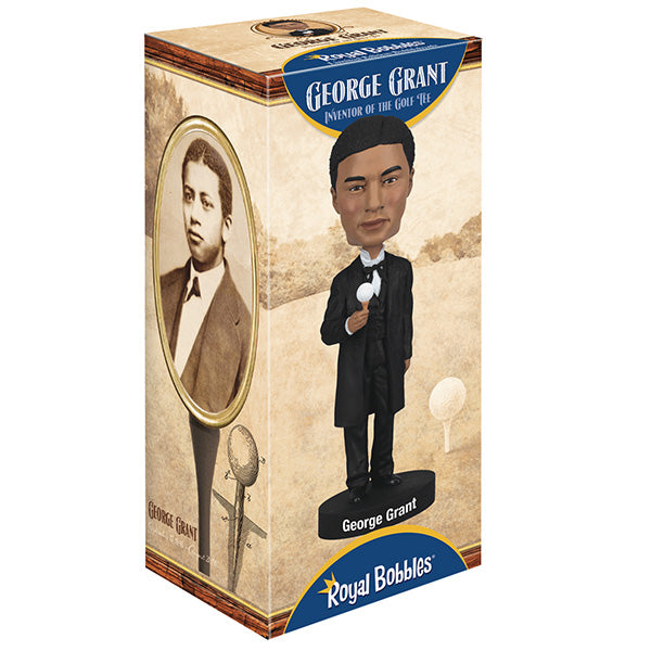 George Grant bobblehead standing 7 inches tall, featuring detailed craftsmanship and a playful expression, suitable for golf-themed displays.