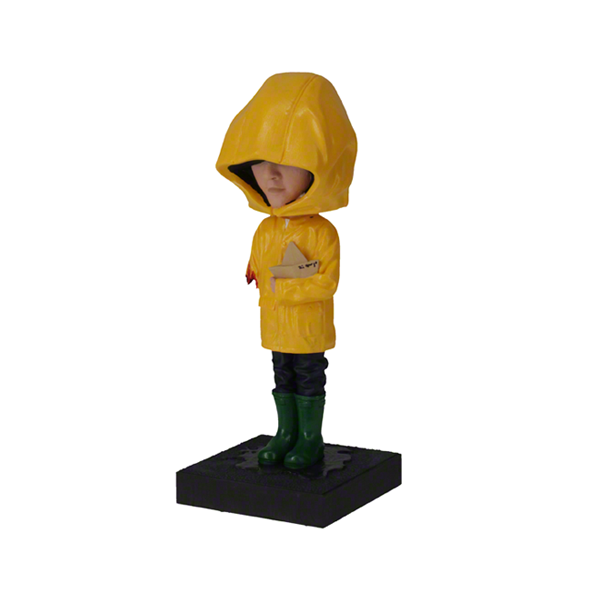 Georgie Bobblehead from IT Chapter 2, featuring Georgie in a yellow raincoat holding a paper boat, perfect for horror collectors.