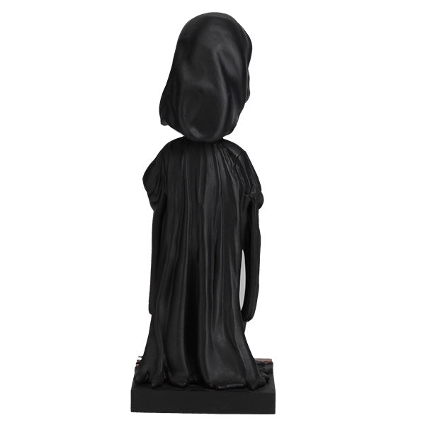 Ghost Face Blood Splatter Bobblehead, 8 inches tall, showcasing a detailed mask with realistic blood splatter effects against a dark backdrop.
