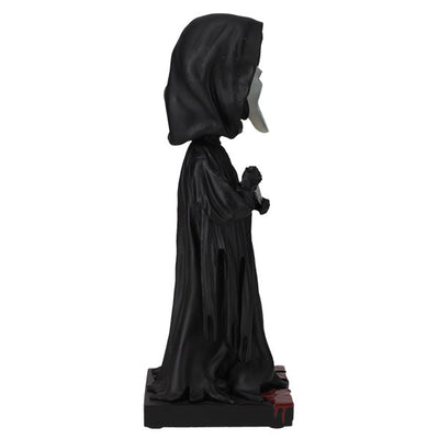 Ghost Face Glow in the Dark Bobblehead featuring the iconic masked character in a detailed design, glowing in a dark setting.