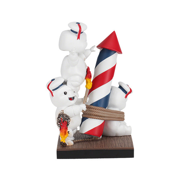 Ghostbusters Afterlife Mini-Pufts Rocket Bobblehead showing mischievous Mini-Puft characters attempting a rocket launch with colorful detailing.