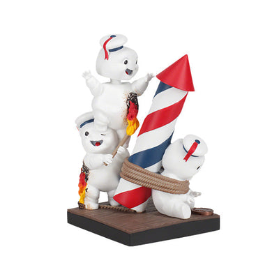 Ghostbusters Afterlife Mini-Pufts Rocket Bobblehead showing mischievous Mini-Puft characters attempting a rocket launch with colorful detailing.
