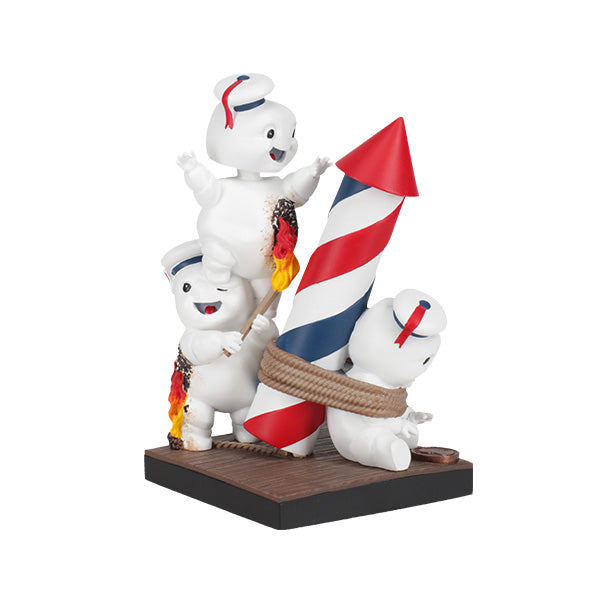 Ghostbusters Afterlife Mini-Pufts Rocket Bobblehead showing mischievous Mini-Puft characters attempting a rocket launch with colorful detailing.