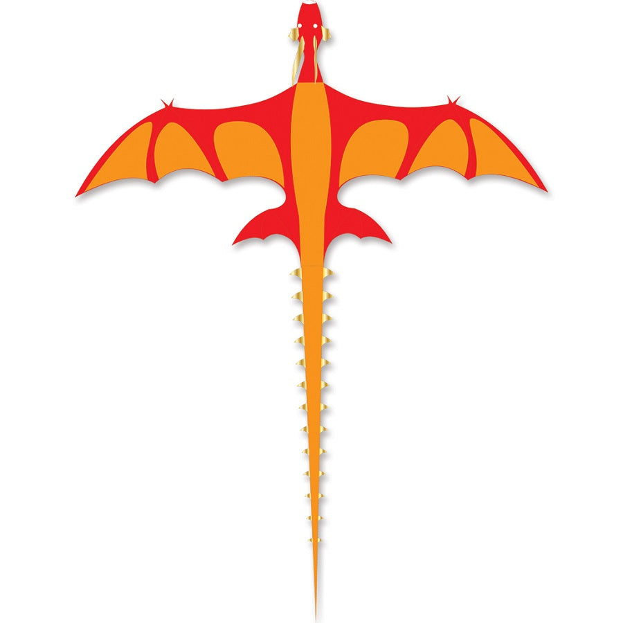 Giant Dragon Kite soaring majestically in the sky, showcasing its impressive 174x258 inch frame and detailed design by Carsten Domann.