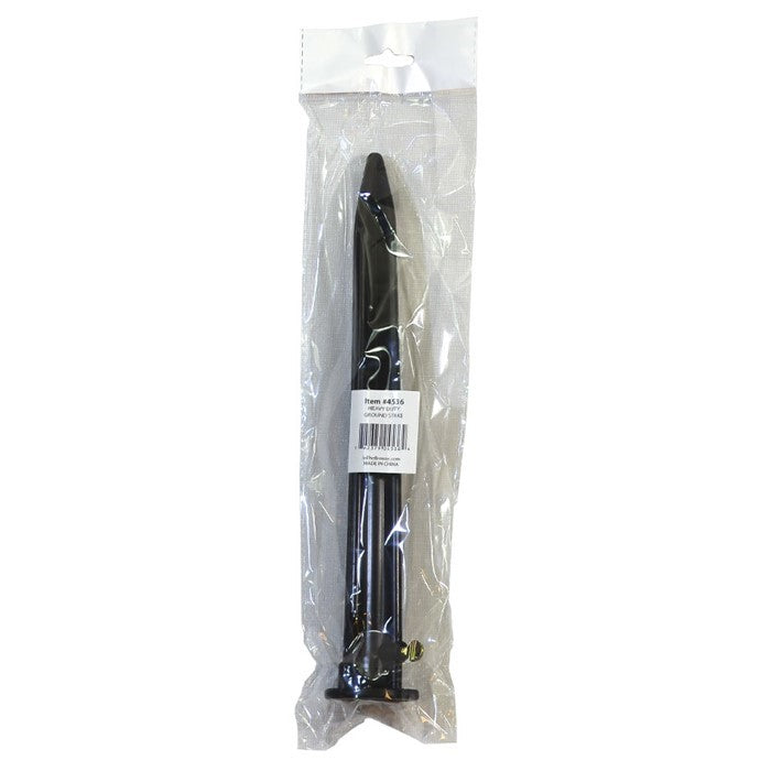 Heavy Duty Ground Stake for garden spinners, featuring a metal thumb screw and durable plastic construction, securely holding a decorative garden spinner.